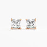 Princess Cut Solitaire Studs