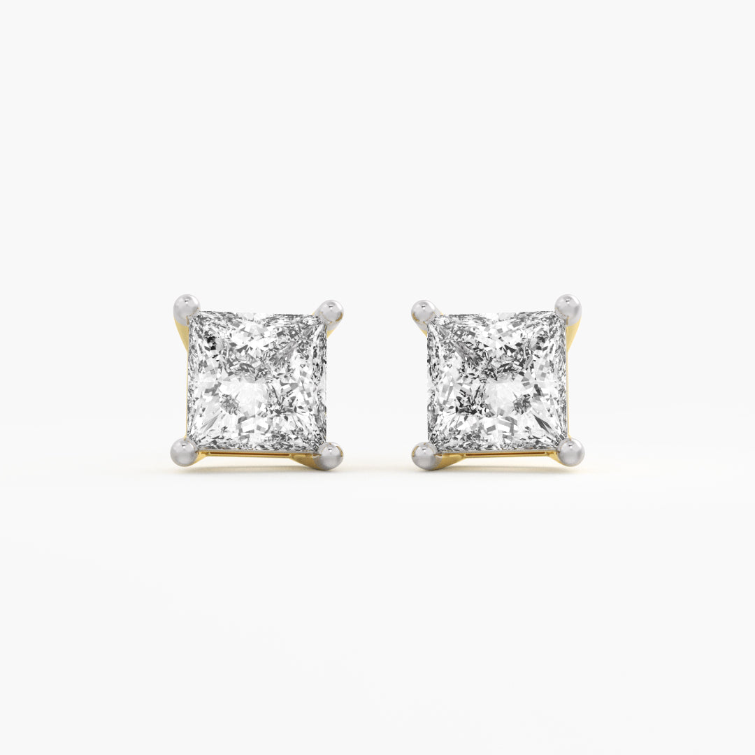 Princess Cut Solitaire Studs