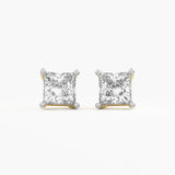 Princess Cut Solitaire Studs