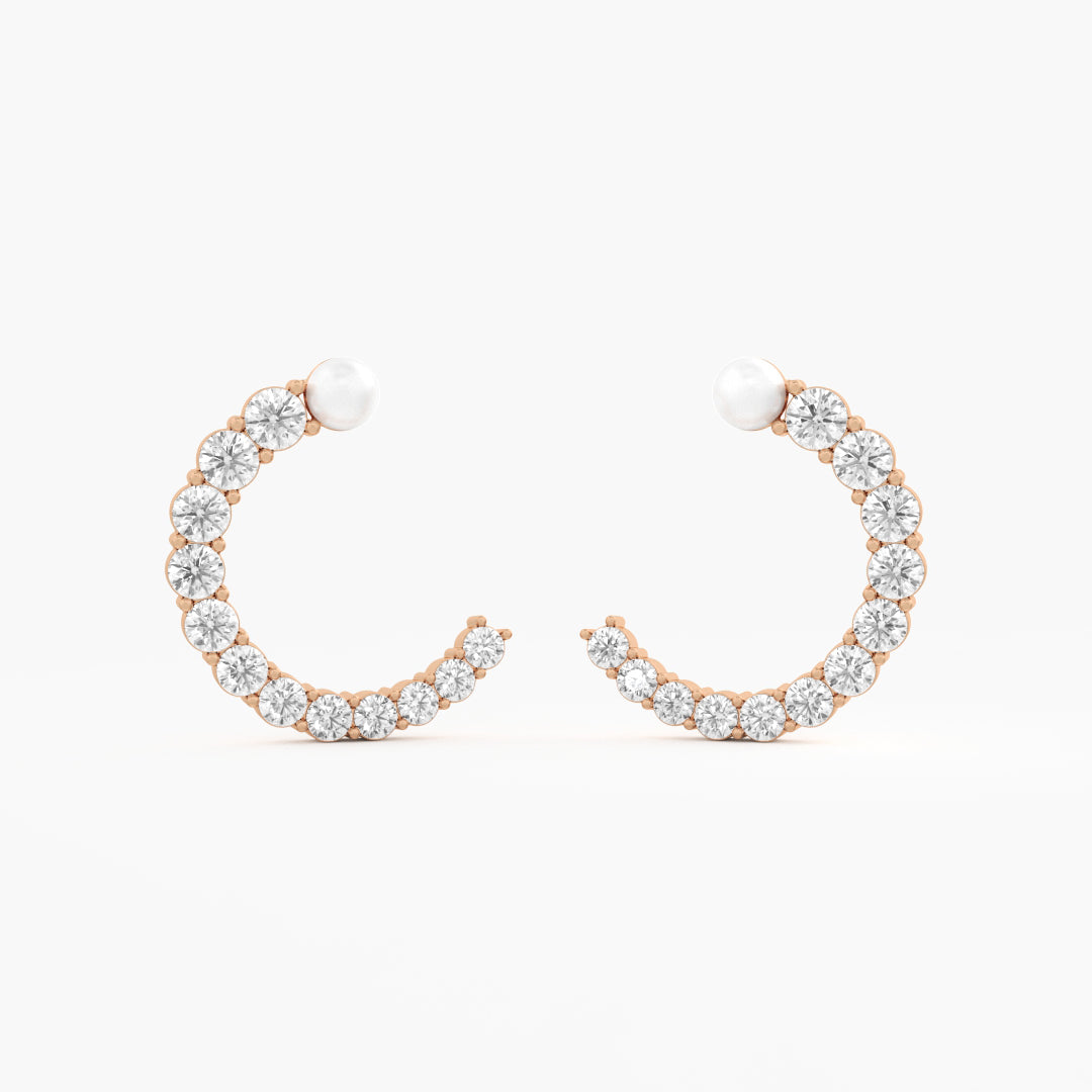 Luna Pearl Graduated Hoops