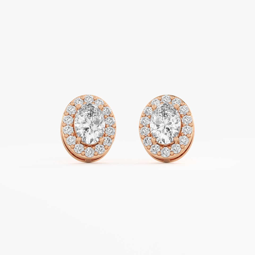 The Radiance Oval Halo Studs