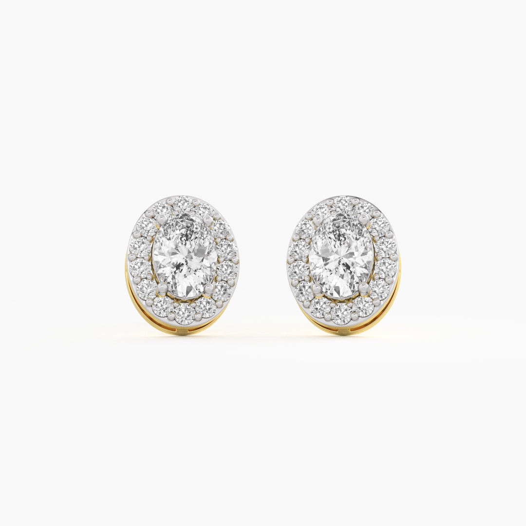 The Radiance Oval Halo Studs