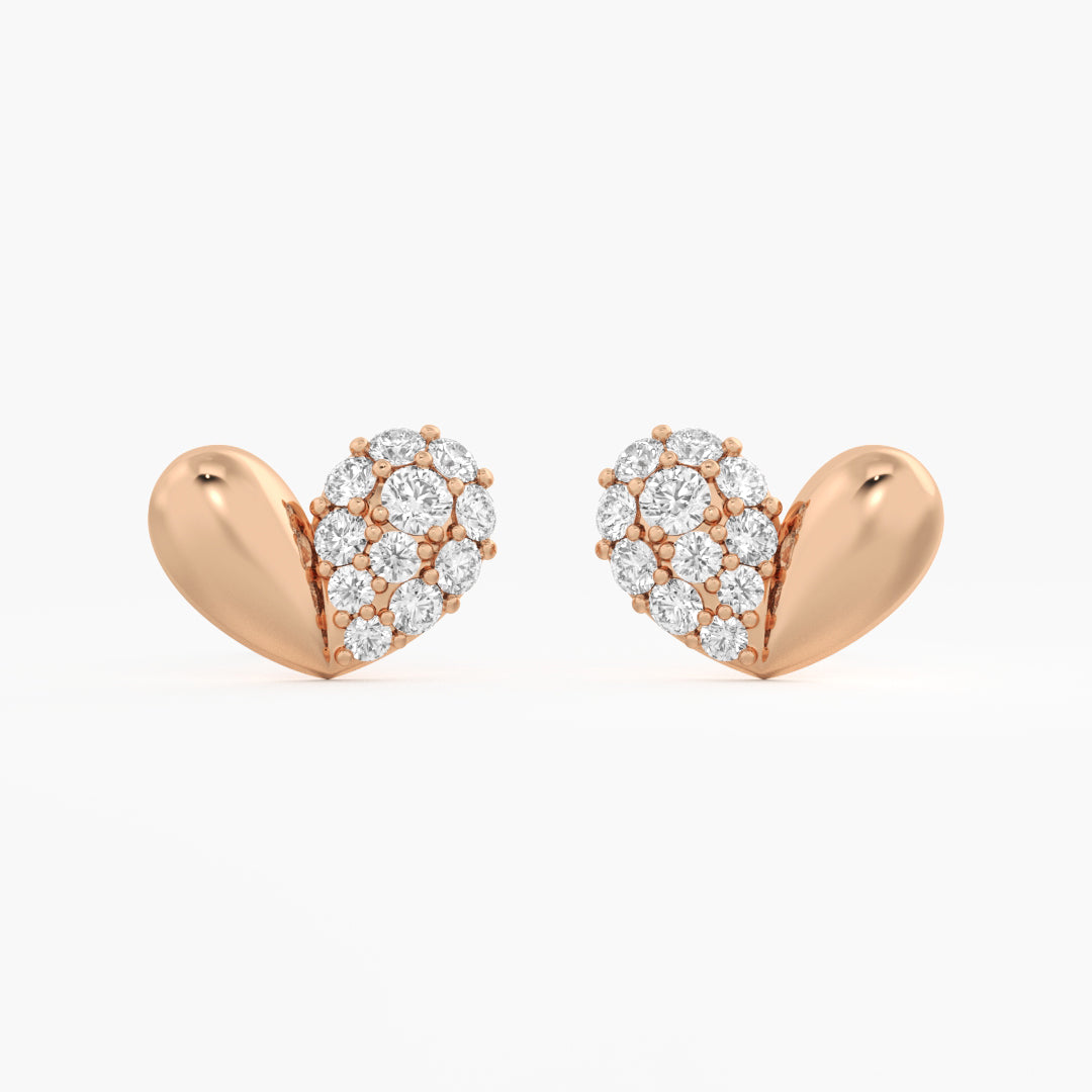 Two-Tone Dome Stud Earrings