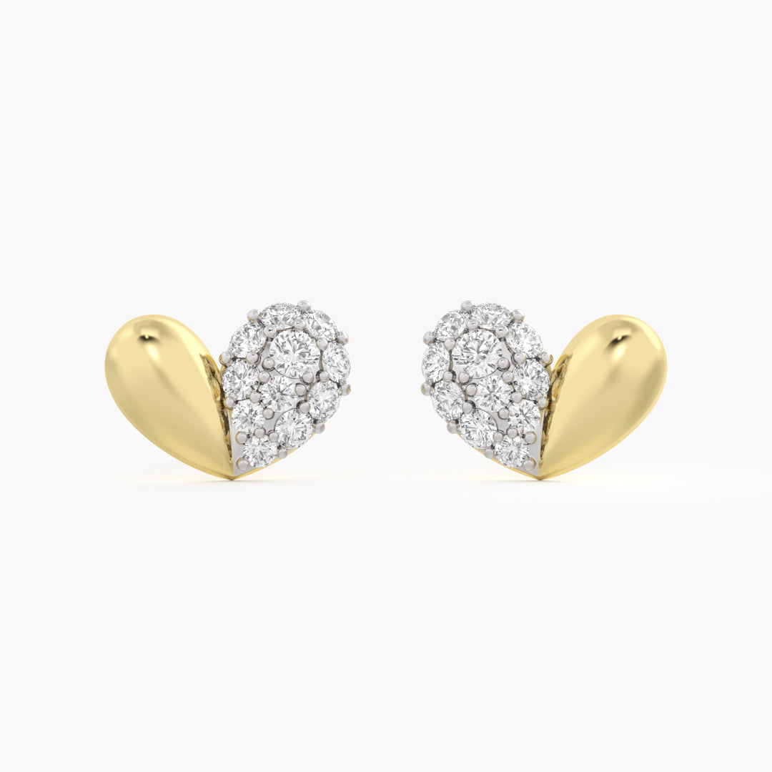 Two-Tone Dome Stud Earrings