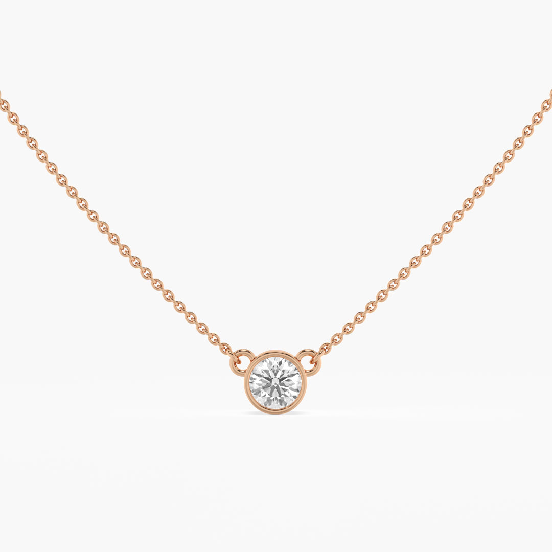 Bezel Solitaire Diamond Necklace
