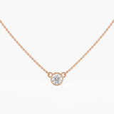 Bezel Solitaire Diamond Necklace