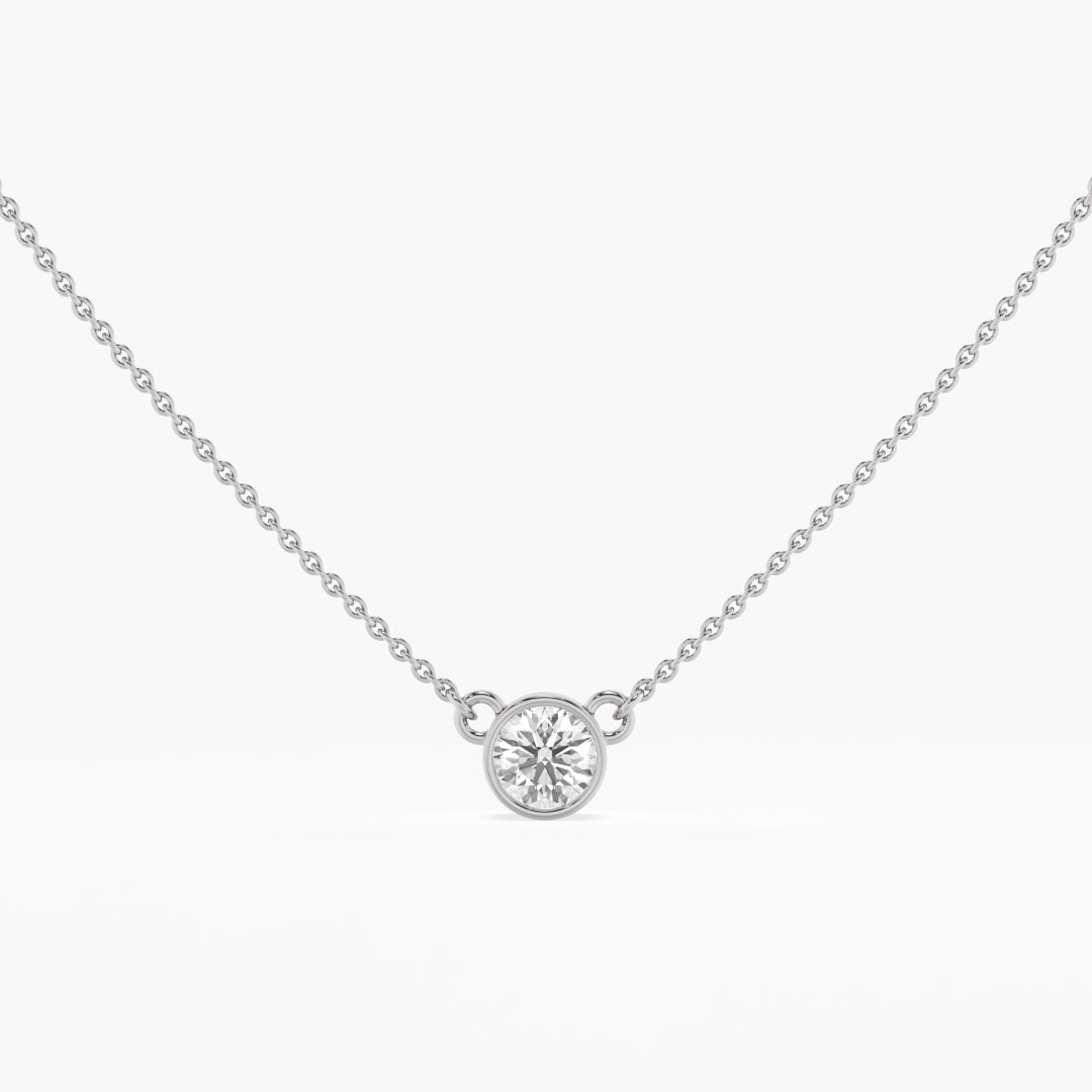 Bezel Solitaire Diamond Necklace