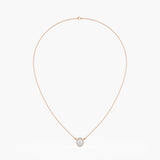 The Oval Halo Diamond Pendant