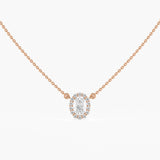 The Oval Halo Diamond Pendant
