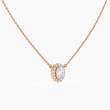 The Oval Halo Diamond Pendant