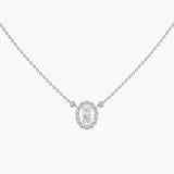 The Oval Halo Diamond Pendant