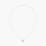 The Oval Halo Diamond Pendant