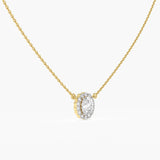 The Oval Halo Diamond Pendant