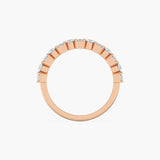 Emerald & Round Diamond Eternity Band