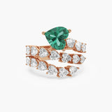 Heartline Emeraldette Ring