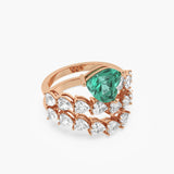 Heartline Emeraldette Ring