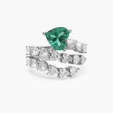 Heartline Emeraldette Ring