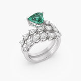 Heartline Emeraldette Ring
