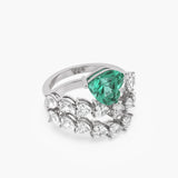 Heartline Emeraldette Ring