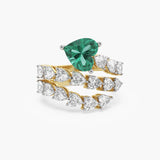 Heartline Emeraldette Ring