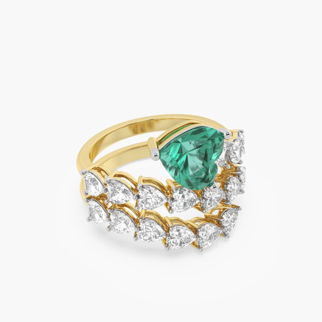 Heartline Emeraldette Ring