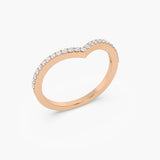 The Curved Chevron Pavé Band