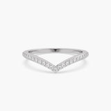 The Curved Chevron Pavé Band