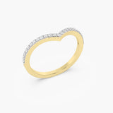 The Curved Chevron Pavé Band