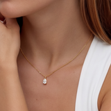 Petite pear Diamond Necklace