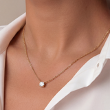 Petite Round Diamond Necklace