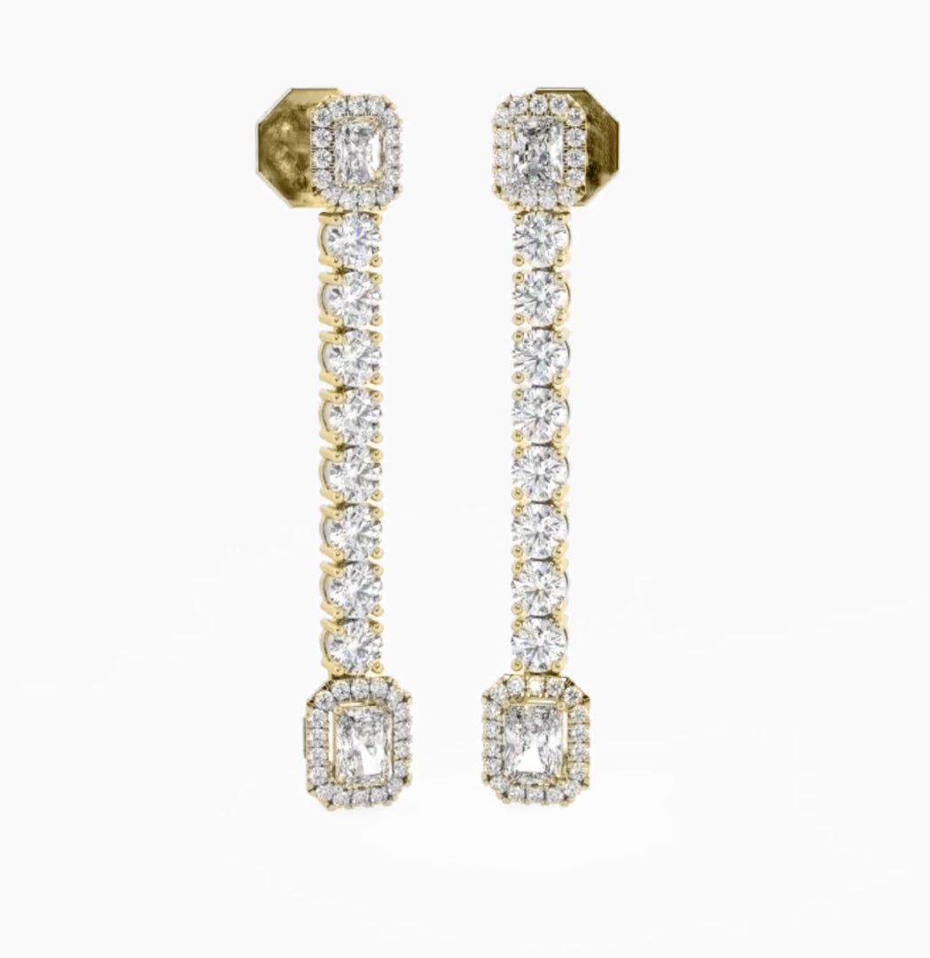 The Emerald Drop Line Earrings
