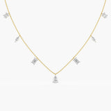 The Mixed Shape Diamond Drop Necklace