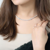 The Emerald Halo Tennis Necklace