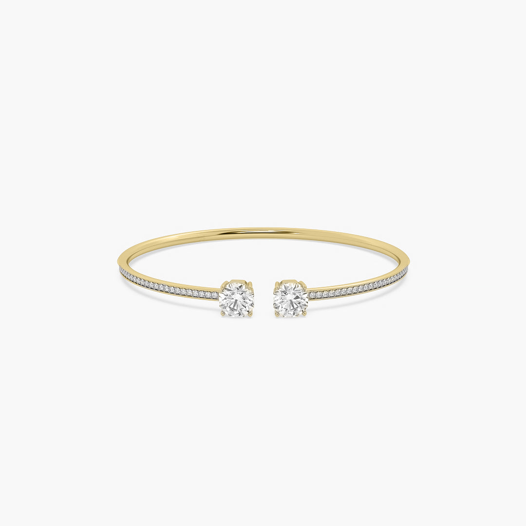 The Twin Solitaire Open Bangle