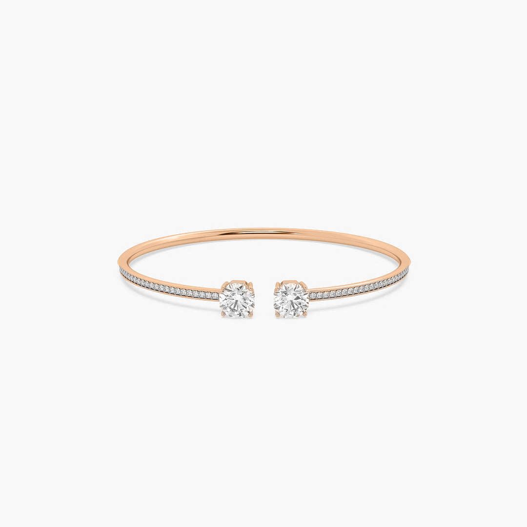 The Twin Solitaire Open Bangle